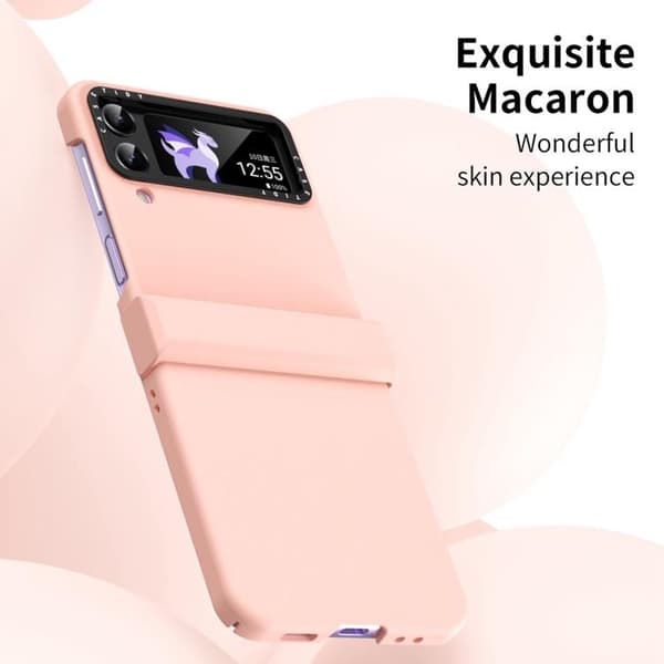 Galaxy Z Flip 4 Skal Lens Hinge Folding - Rosa
