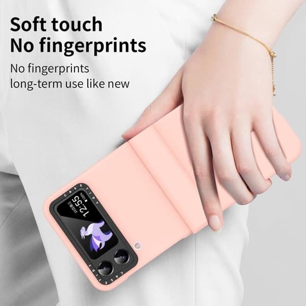 Galaxy Z Flip 4 Skal Lens Hinge Folding - Rosa