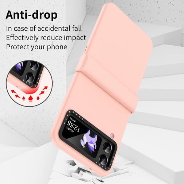 Galaxy Z Flip 4 Skal Lens Hinge Folding - Rosa