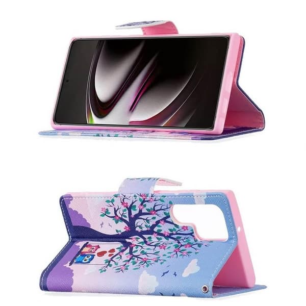 Plånboksfodral Samsung Galaxy S22 Ultra - Ugglor på Gunga