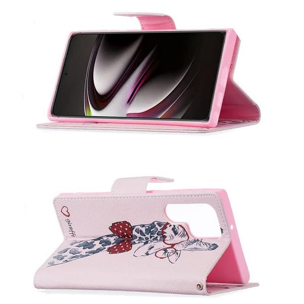 Lompakkokotelo Samsung Galaxy S22 Ultra - Kirahvi