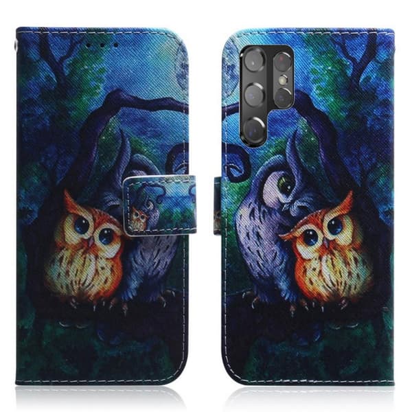 Lompakkokotelo Samsung Galaxy S22 Ultra - Pöllöt Kuunvalossa
