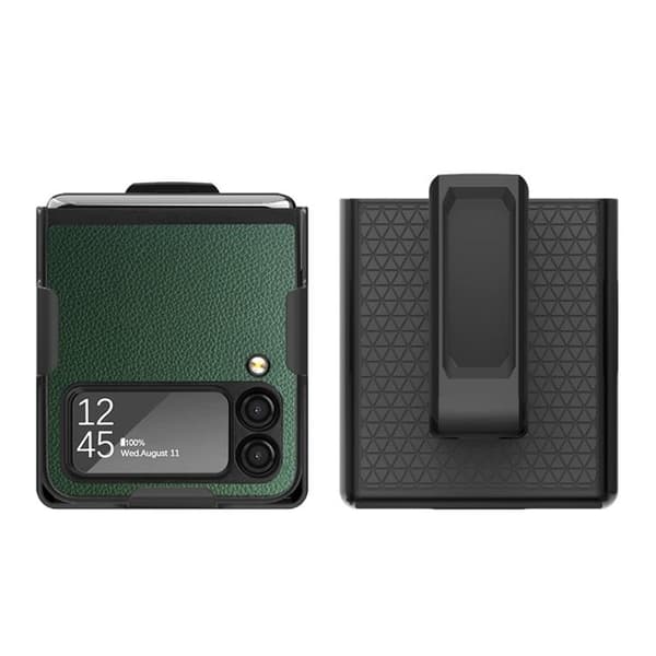 Galaxy Z Flip 4 Skal Belt Clip Holster - Grön