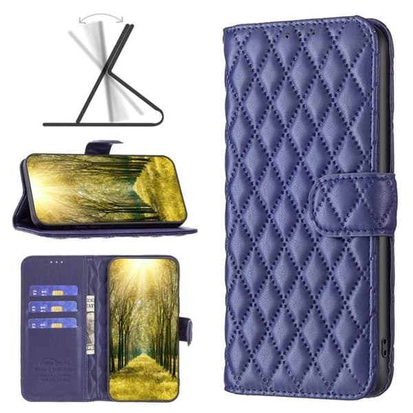 BINFEN iPhone 14 Pro Plånboksfodral Rhombus - Blå