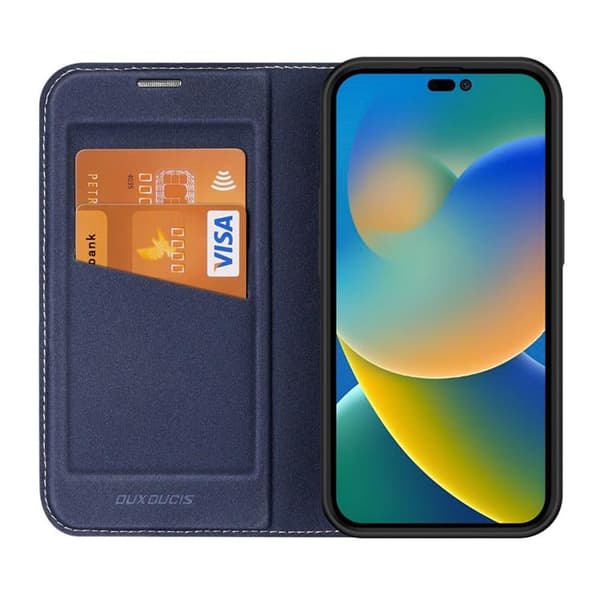 Dux Ducis iPhone 14 Pro Max Plånboksfodral Skin X2 - Blå
