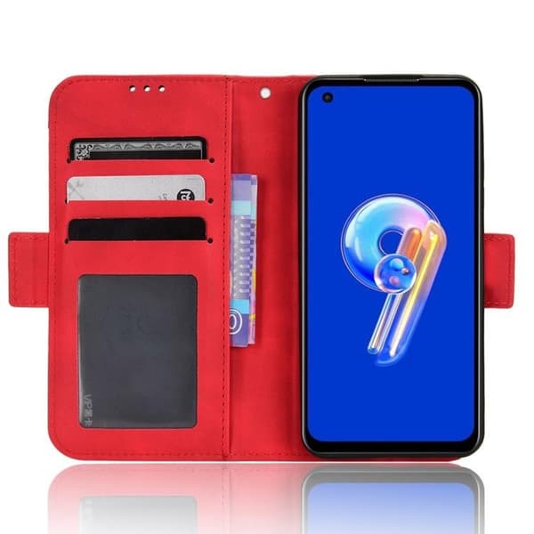 Asus Zenfone 9 Plånboksfodral PU Läder - Röd