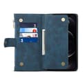 Miniatyrbild 6 av 10: iPhone 14 Pro Max Plånboksfodral Flap Zipper Strap - Blå