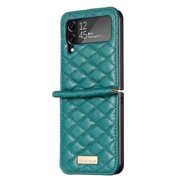 BINFEN COLOR Galaxy Z Flip 4 Skal Rhombus - Grön