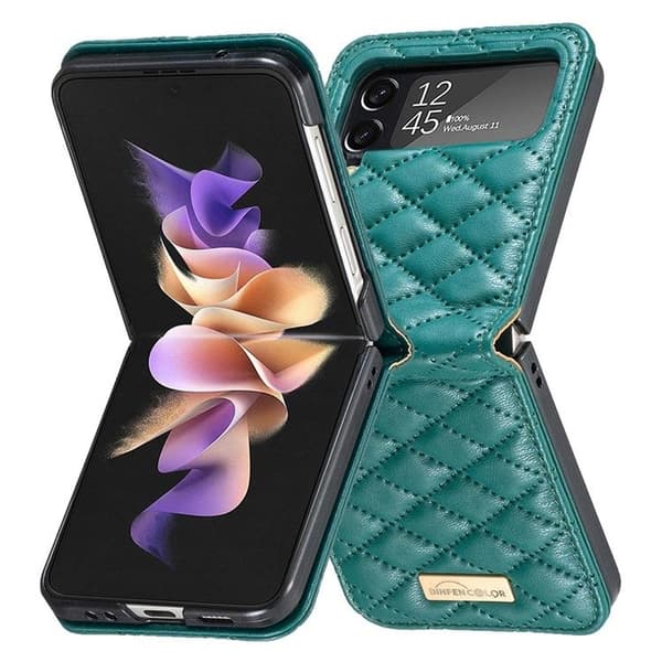 BINFEN COLOR Galaxy Z Flip 4 Skal Rhombus - Grön