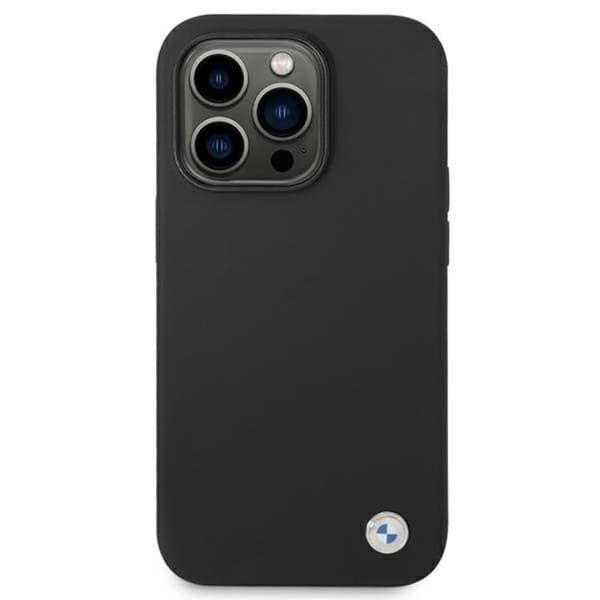 BMW iPhone 14 Pro Max Skal Silicone Metal Logo - Svart
