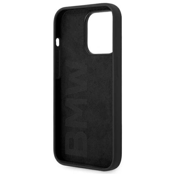 BMW iPhone 14 Pro Max Skal Silicone Metal Logo - Svart