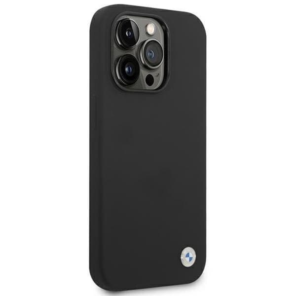 BMW iPhone 14 Pro Max Skal Silicone Metal Logo - Svart