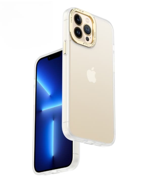 iPhone 14 Pro Max Skal Kameraram i Aluminiumlegering - Vit Guld