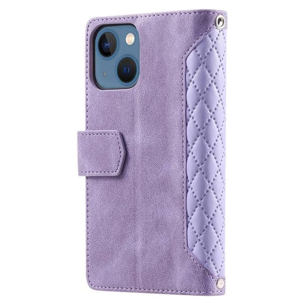 iPhone 14 Plus Plånboksfodral Rhombus - Lila