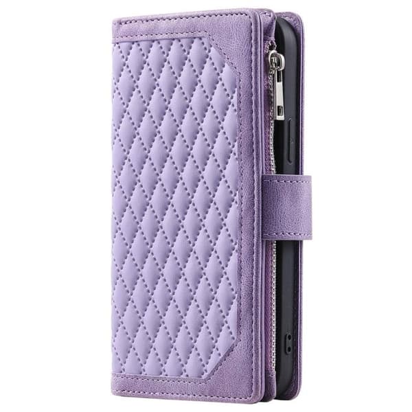 iPhone 14 Plus Plånboksfodral Rhombus - Lila