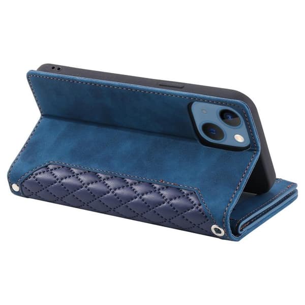 iPhone 14 Plånboksfodral Rhombus - Blå