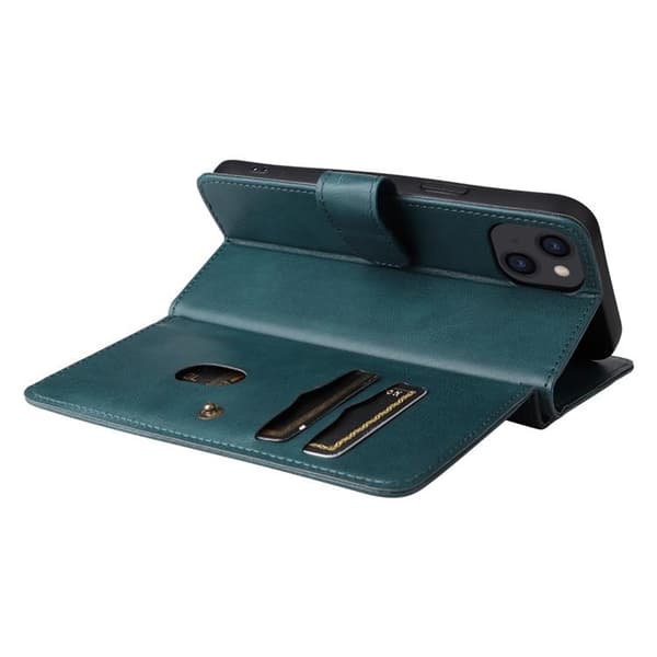 iPhone 14 Plånboksfodral KT PU Läder - Grön