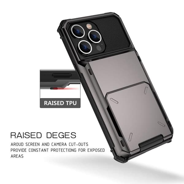 iPhone 14 Plus Skal Korthållare Flip - Svart
