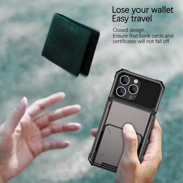iPhone 14 Plus Skal Korthållare Flip - Svart