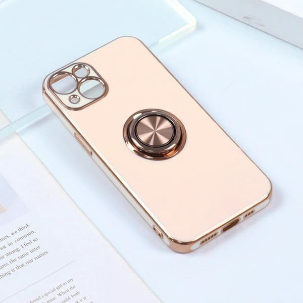 Luksuriøst stilig deksel 'iPhone 14' med ringstativfunksjon Gold