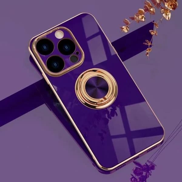 Luksuriøst stilig deksel 'iPhone 14' med ringstativfunksjon Gold