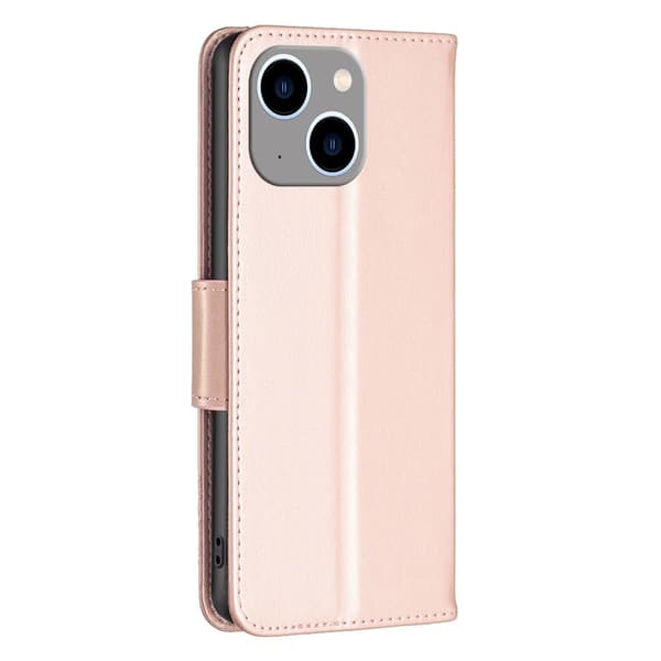 iPhone 14 Plus Plånboksfodral Butterfly Imprinted - Rosa Guld