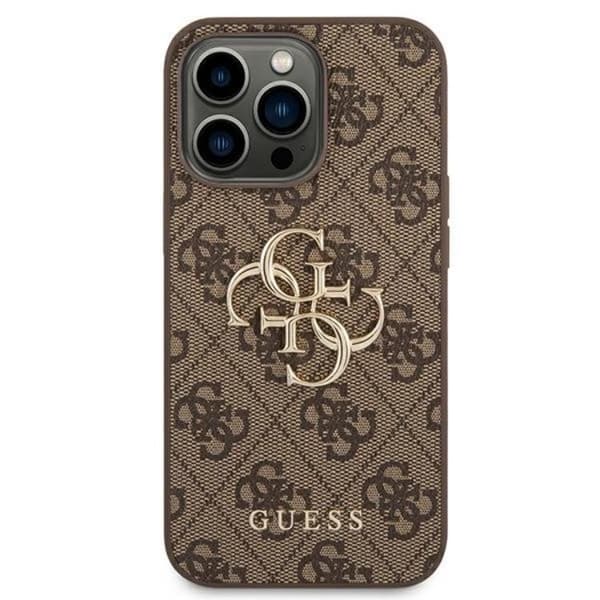 GUESS iPhone 14 Pro Max Skal Big Metall Logo - Brun