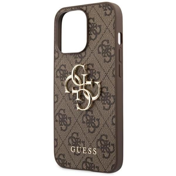 GUESS iPhone 14 Pro Max Skal Big Metall Logo - Brun
