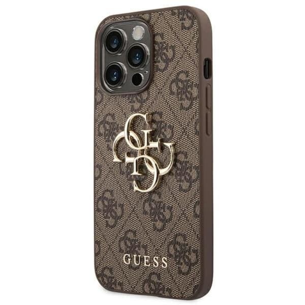 GUESS iPhone 14 Pro Max Skal Big Metall Logo - Brun