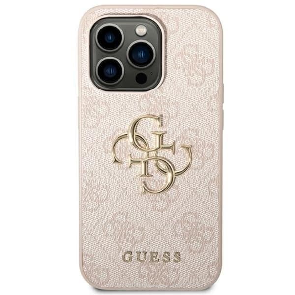 GUESS iPhone 14 Pro Max Skal Big Metall Logo - Rosa