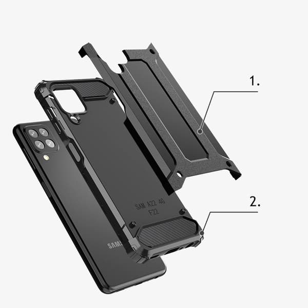 Galaxy A22 4G Skal Hybrid Armor Tough Rugged - Gyllene