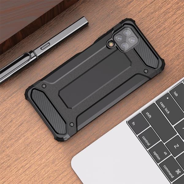 Galaxy A22 4G Skal Hybrid Armor Tough Rugged - Silver