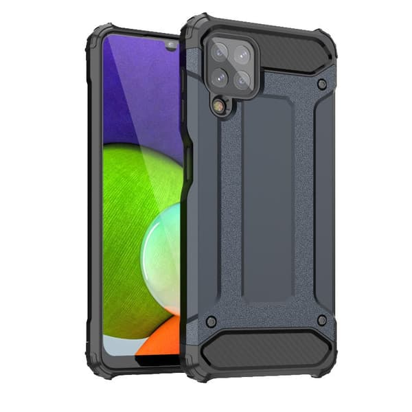 Galaxy A22 4G Skal Hybrid Armor Tough Rugged - Blå