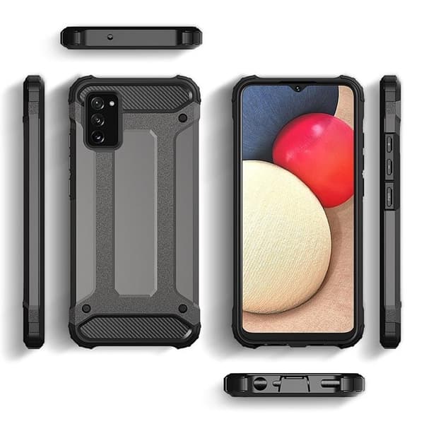 Galaxy A03s Skal Hybrid Armor Tough Rugged - Svart