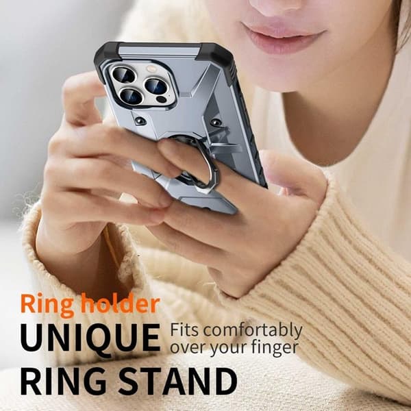 iPhone 14 Pro Max Skal Ringhållare Armor - Baby Blå