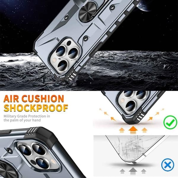 iPhone 14 Pro Max Skal Ringhållare Armor - Baby Blå