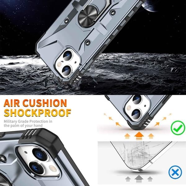 iPhone 14 Skal Ringhållare Armor - Grå