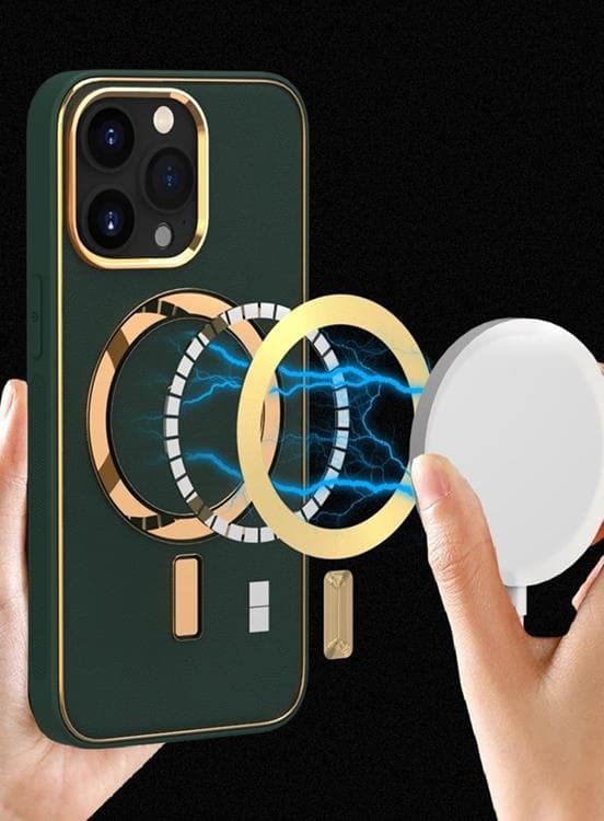 BOOM iPhone 13 Pro Skal Magsafe Läder - Marinblå