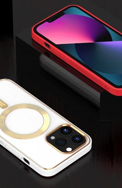 BOOM iPhone 13 Pro Skal Magsafe Läder - Marinblå