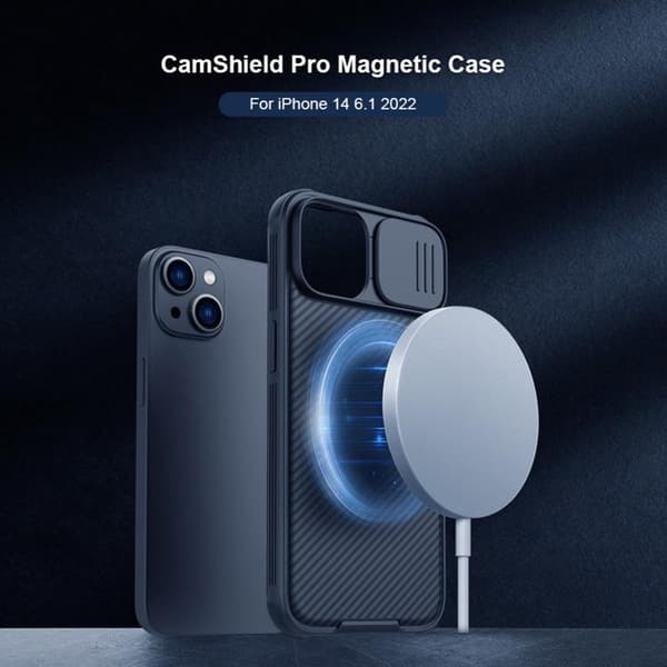 Nillkin iPhone 14 Plus Skal Magsafe CamShield Pro Series - Blå