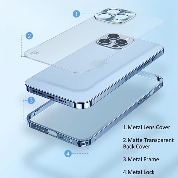iPhone 14 Plus Skal Metall Slim - Svart