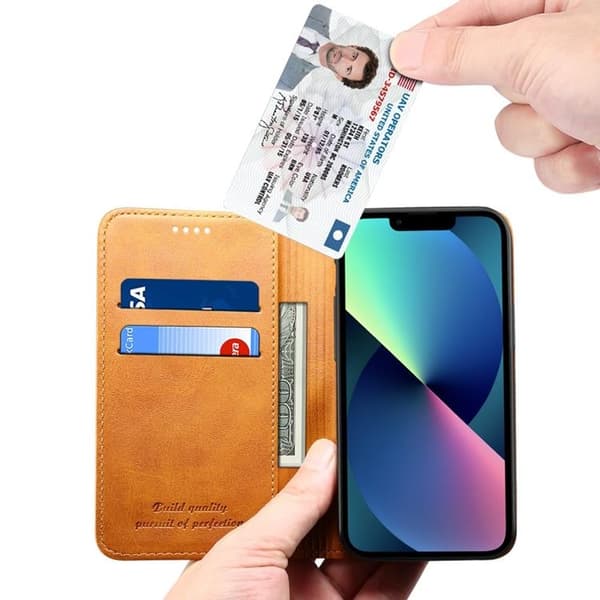 SUTENI iPhone 14 Plus Plånboksfodral Magnetic Kickstand - Khaki
