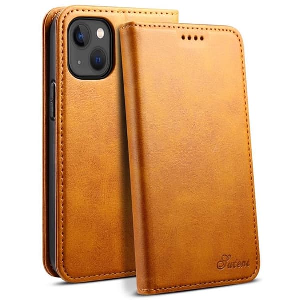 SUTENI iPhone 14 Plus Plånboksfodral Magnetic Kickstand - Khaki