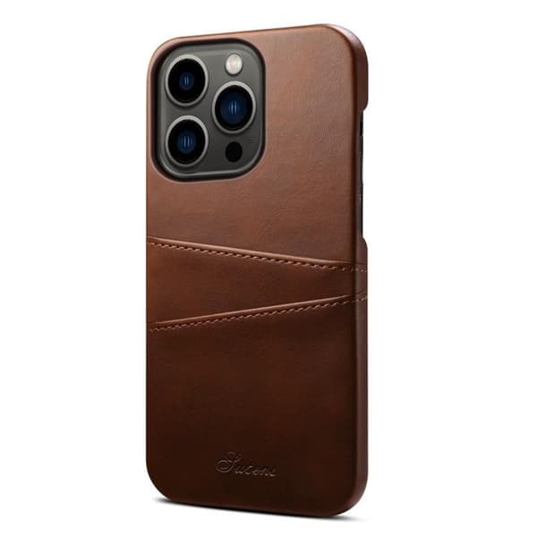 SUTENI iPhone 14 Pro Max Skal Korthållare - Brun