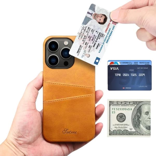SUTENI iPhone 14 Pro Max Skal Korthållare - Khaki