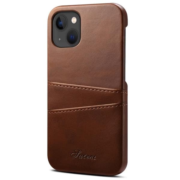 SUTENI iPhone 14 Plus Skal Korthållare - Brun