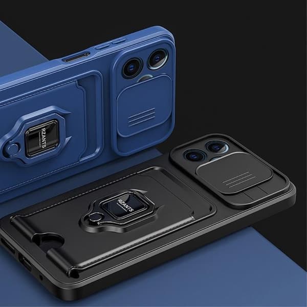 Rzants iPhone 14 Pro Skal Ring Korthållare - Blå