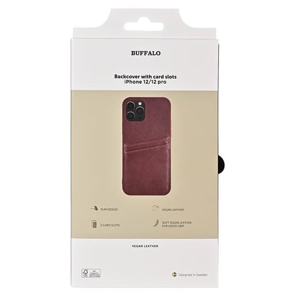 Buffalo iPhone 12/12 Pro Skal Korthållare - Brun