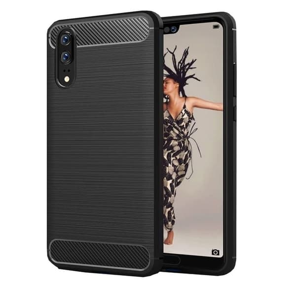 Huawei P20 Pro Skal Forcell Carbon Mjukplast - Svart