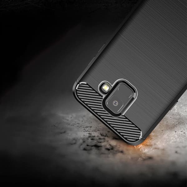 Galaxy A6 (2018) Skal Forcell Carbon Mjukplast - Svart